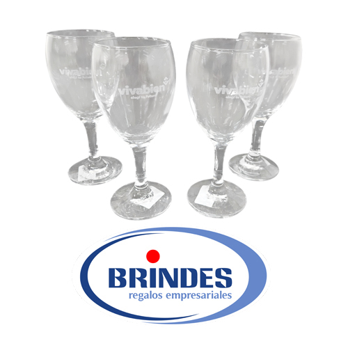 Copa de vidrio con grabado